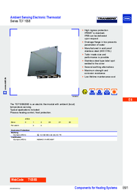 Thumbnail of document Data Sheet - TEF1058 Ambient Sensing Electronic Thermostat